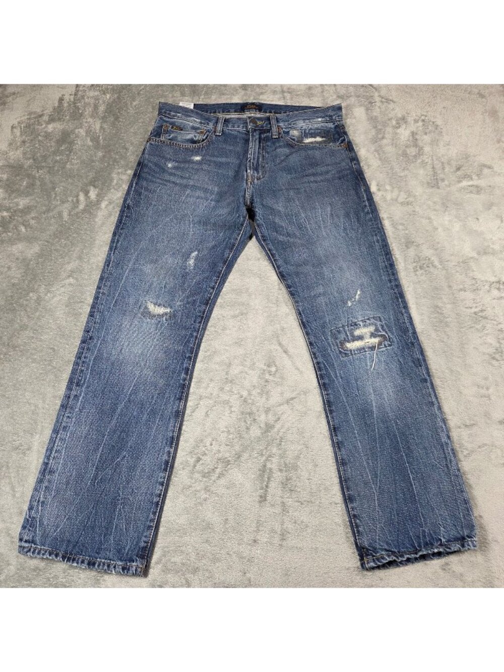 Polo Ralph Lauren Jeans Mens 31X30 Blue Classic Fit Distressed Cotton Denim